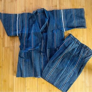 KYOETSU Boy's Japanese Jinbei Lounge Set Kimono shirt pants Size 130(7-8)
